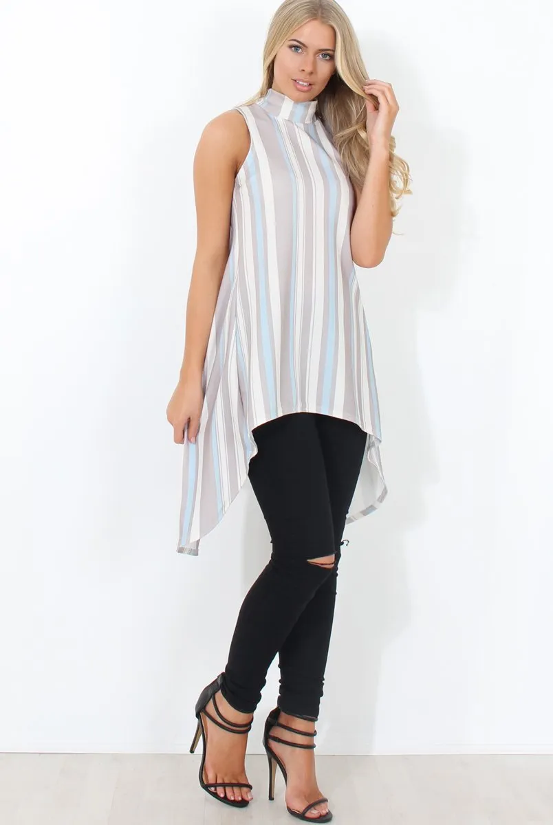 Alli Baby Blue Split Back Top