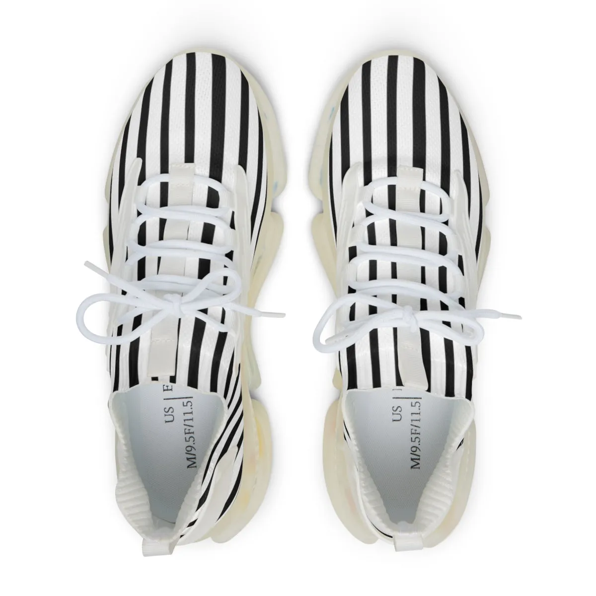 Black Striped Print Men's Shoes, Best Comfy Men's Mesh Sports Sneakers Shoes (US Size: 5-12)