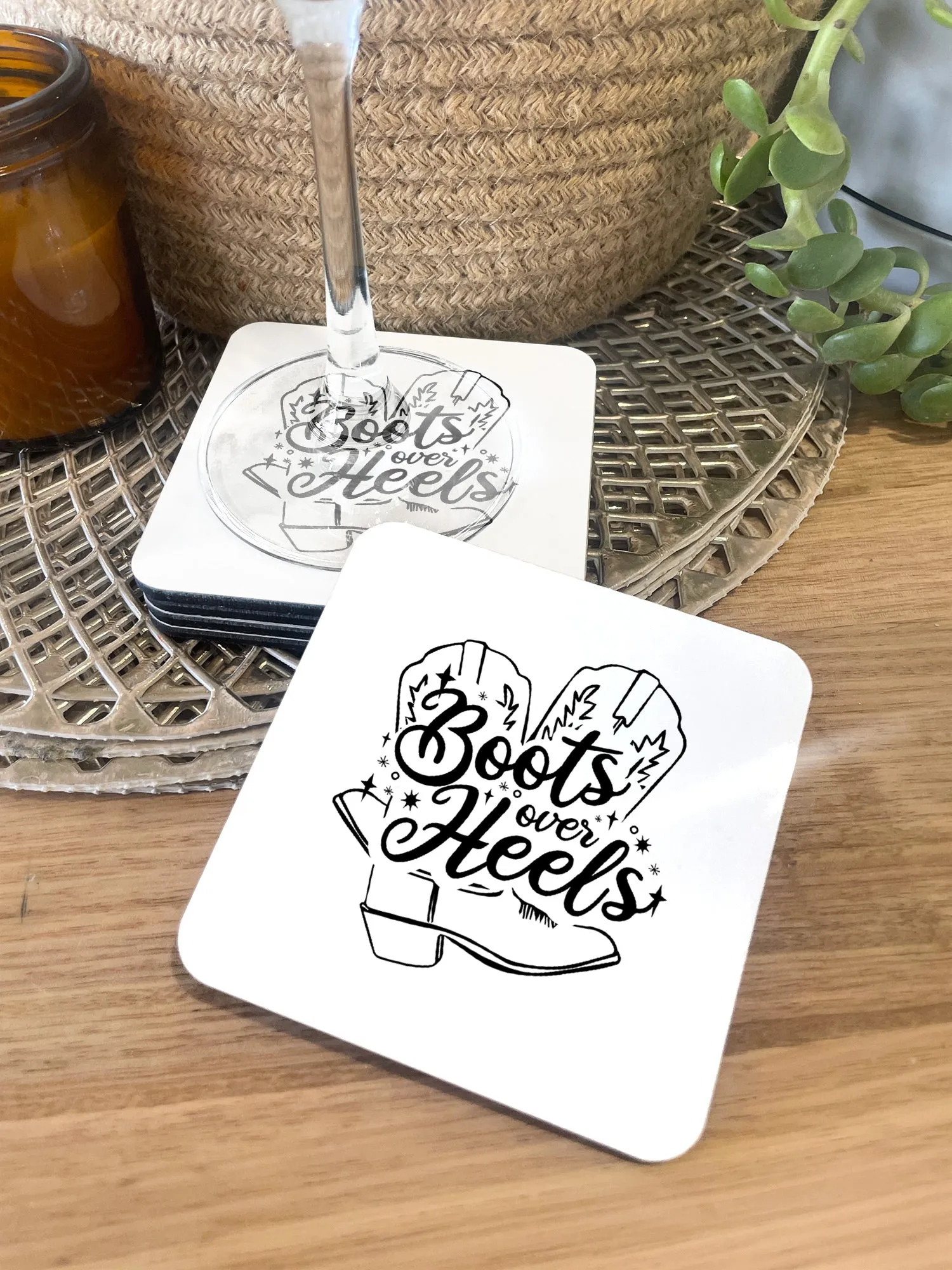 Boots Over Heels Coaster