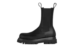 Bottega Venetta Lug Boots Black Leather