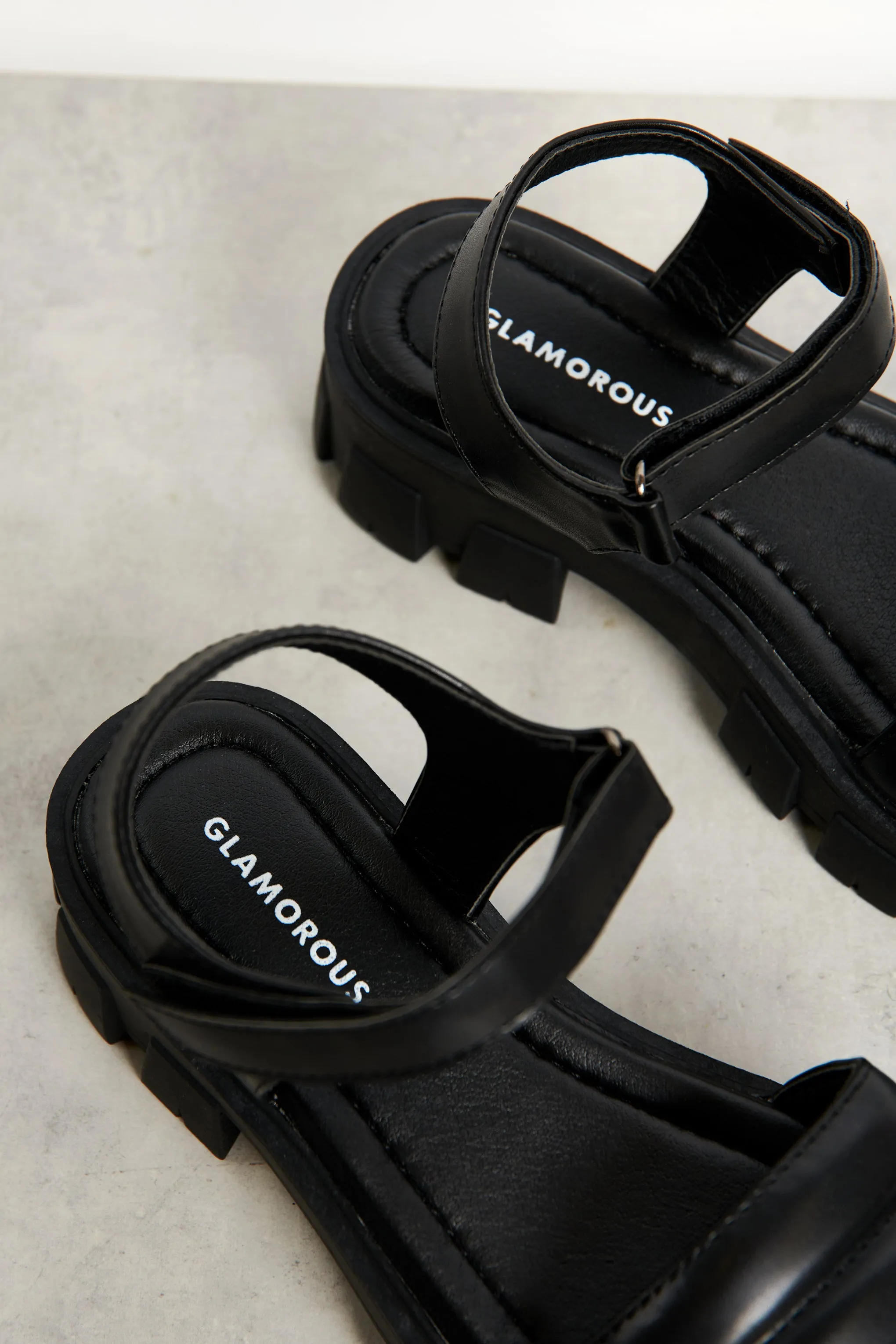 Glamorous Black Outdoor Chunky Sandals