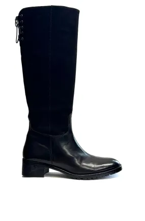 HB Shoes Ladies 1028 black Low Heel Knee High Boot