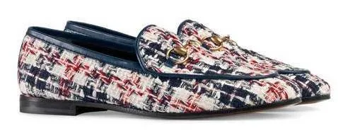 'Jordaan' Tweed Check Loafers