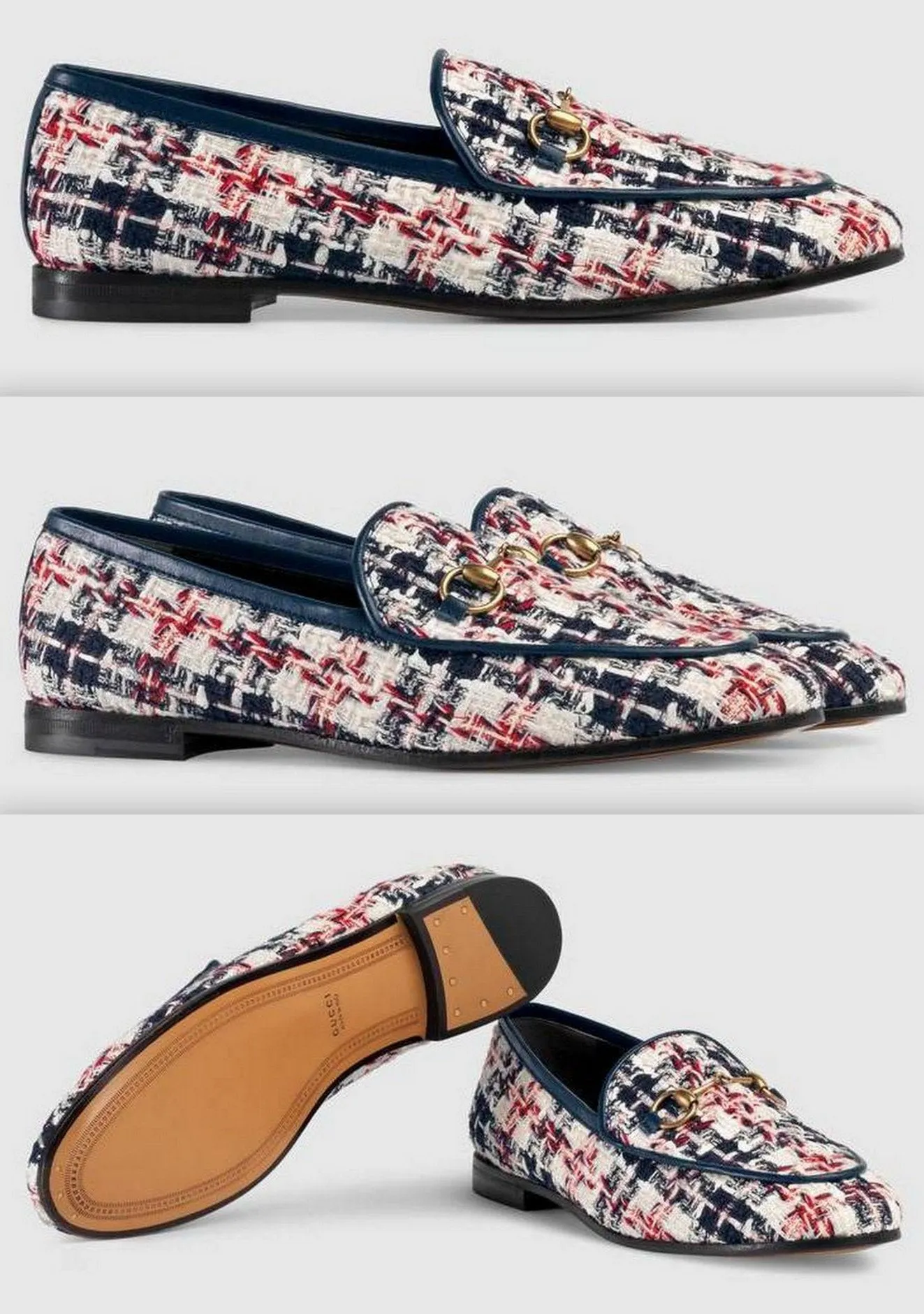 'Jordaan' Tweed Check Loafers