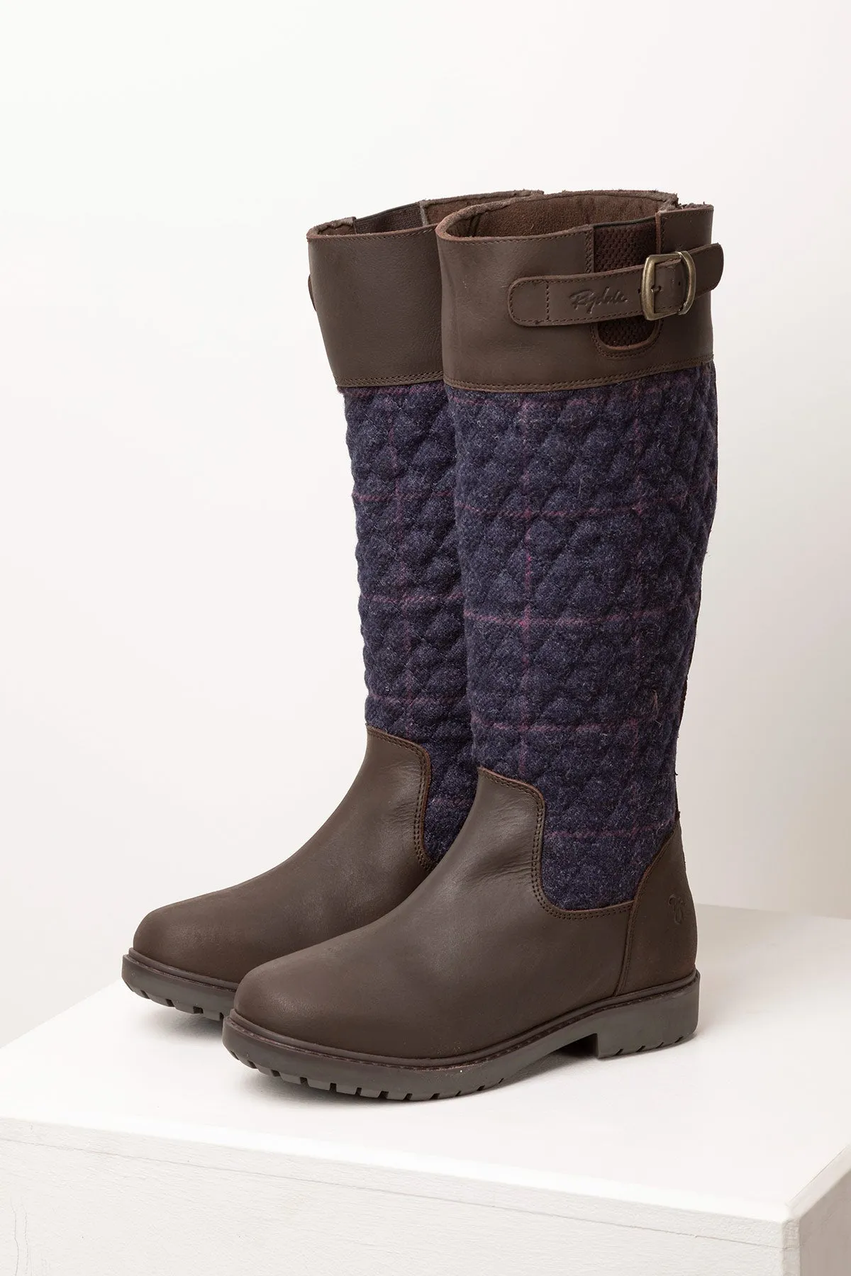 Ladies Middleham Quilted Tweed Boots