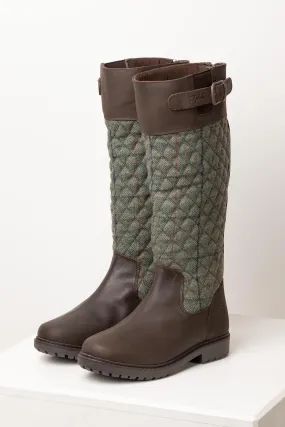 Ladies Middleham Quilted Tweed Boots