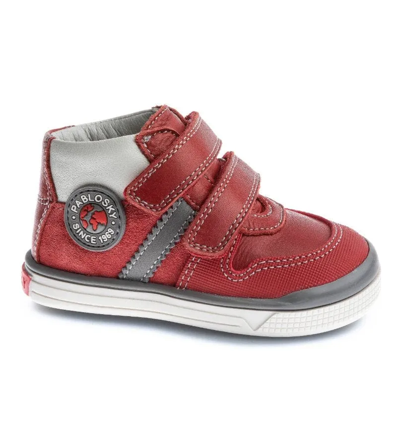 Pablosky Infant Boys Double Velcro Strap Leather Shoe - 035360