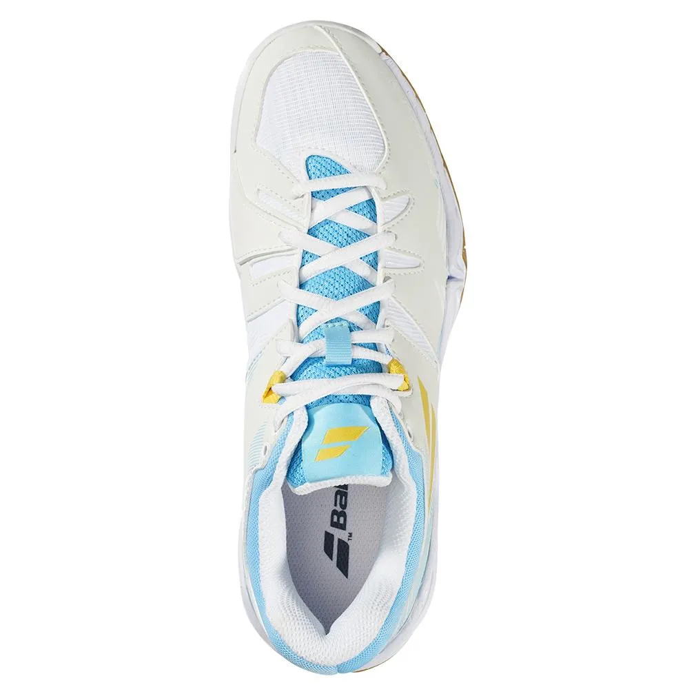 Women`s Shadow Spirit Indoor Court Shoes White and Light Blue