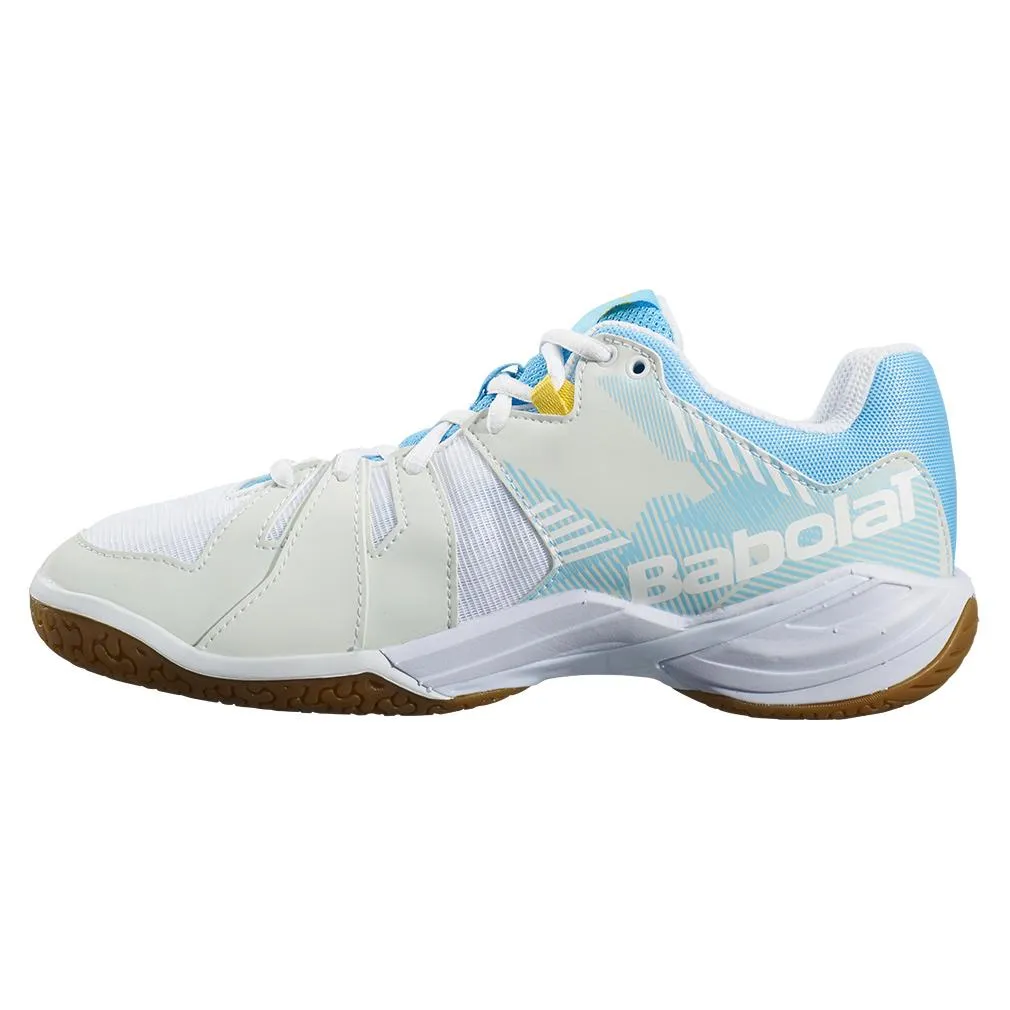 Women`s Shadow Spirit Indoor Court Shoes White and Light Blue